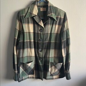 Pendleton Green and Cream Plaid Jacket